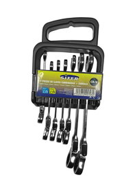 SIFER Juego de 7 Llaves Combinadas y Carraca Flexible