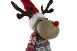 DKD Home Decor Figura Navidad Tradicional Reno Rojo Poliester 13 x 65 x 17 cm