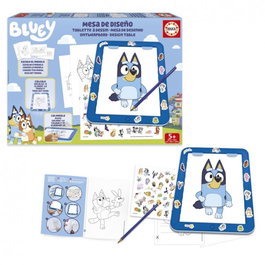 Educa Borrás Mesa de Diseño Bluey 20005 Mesa de Luz para Dibujar y Decorar con Adhesivos