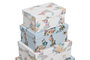 DKD Home Decor Set de 10 Cajas de Almacenaje Flores Azul