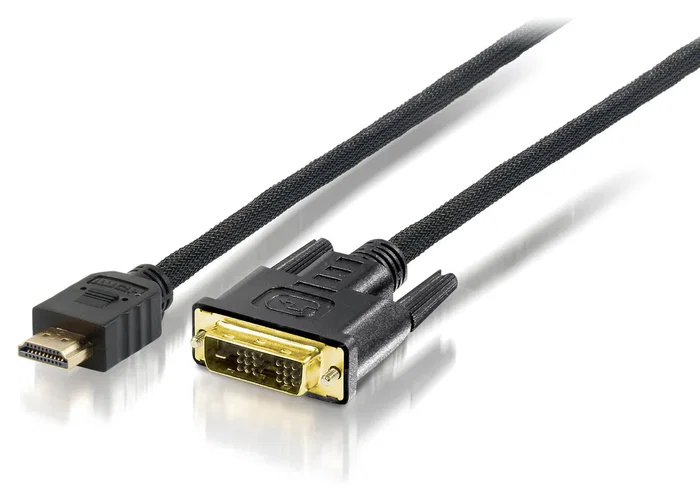 Equip Adaptador de Cable HDMI a DVI-D Macho 24+1, 10 Metros, Contactos Chapados en Oro, Full HD 1920x1200, Triple Blindaje, Negro - 119329