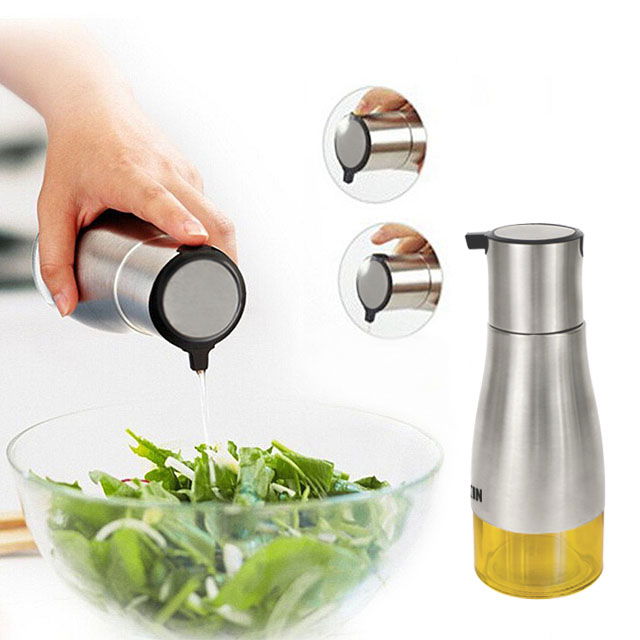 Quttin Set 4 Dispensadores Inox con Soporte - 16 cm ancho x 23 cm alto x 21.4 cm largo (8 Unidades)