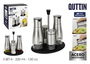 Quttin Set 4 Dispensadores Inox con Soporte - 16 cm ancho x 23 cm alto x 21.4 cm largo (8 Unidades)
