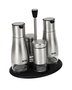 Quttin Set 4 Dispensadores Inox con Soporte - 16 cm ancho x 23 cm alto x 21.4 cm largo (8 Unidades)