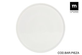 La Mediterranea Plato Pizza "Bari" 33 cm Ivory Brillo, Plato para Pizza de 33x33x2 cm, Colección Ivory (6 Unidades)