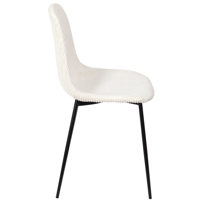 Home Deco Factory Silla Cocooning Beige Madera Contrachapada Hierro Poliéster Acanalado 54x45x85 cm