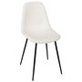 Home Deco Factory Silla Cocooning Beige Madera Contrachapada Hierro Poliéster Acanalado 54x45x85 cm