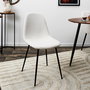 Home Deco Factory Silla Cocooning Beige Madera Contrachapada Hierro Poliéster Acanalado 54x45x85 cm