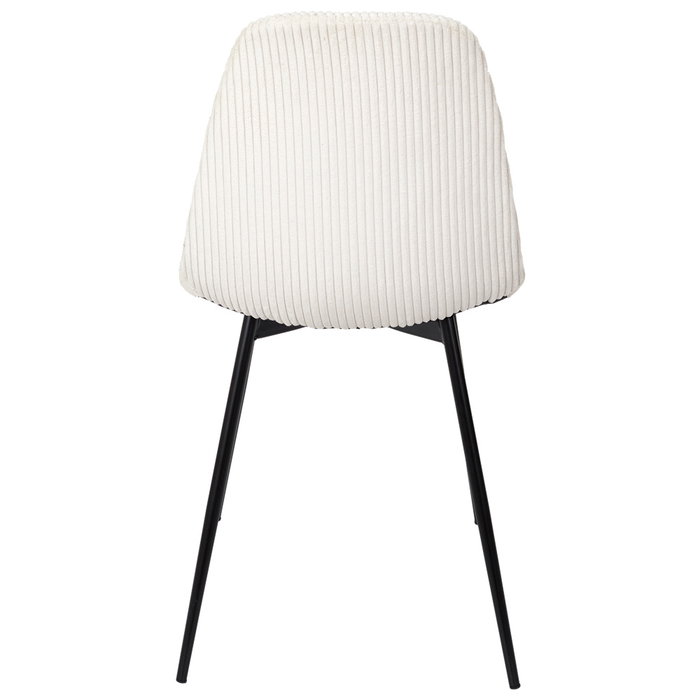 Home Deco Factory Silla Cocooning Beige Madera Contrachapada Hierro Poliéster Acanalado 54x45x85 cm