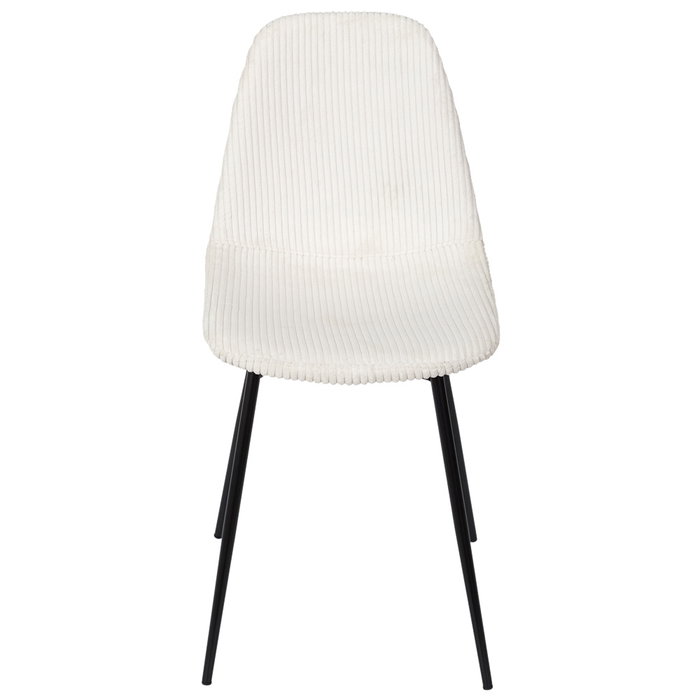 Home Deco Factory Silla Cocooning Beige Madera Contrachapada Hierro Poliéster Acanalado 54x45x85 cm