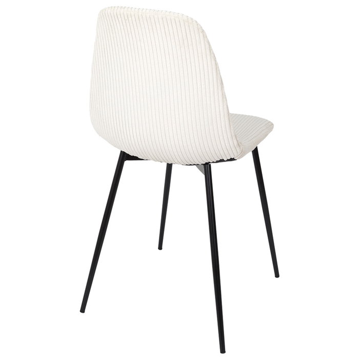 Home Deco Factory Silla Cocooning Beige Madera Contrachapada Hierro Poliéster Acanalado 54x45x85 cm