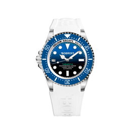 Bobroff BF0003iba-BFSTB Reloj Automático con Esfera Azul y Correa Blanca