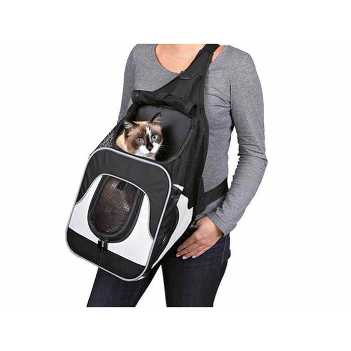 Mochila para Mascotas Trixie Savina Negro Gris 30 × 33 × 26 CM Mochila para Mascotas Trixie Savina Negro Gris 30 × 33 × 26 CM