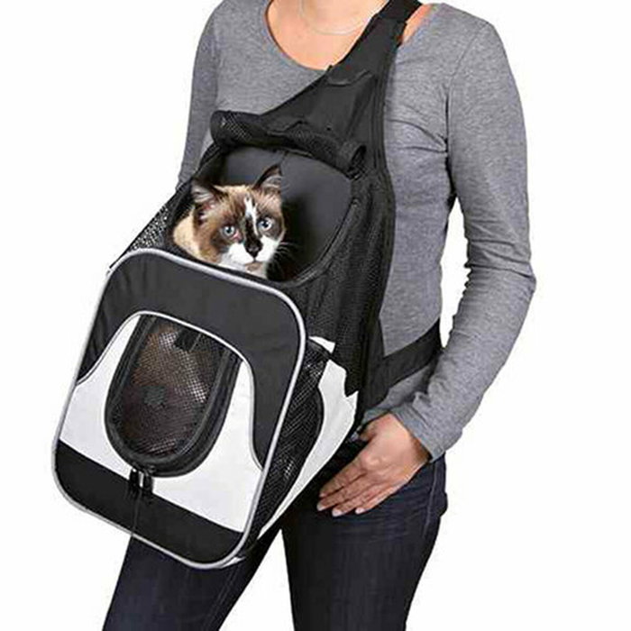 Mochila para Mascotas Trixie Savina Negro Gris 30 × 33 × 26 CM Mochila para Mascotas Trixie Savina Negro Gris 30 × 33 × 26 CM