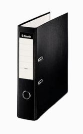 Esselte Archivador Palanca A4 Lomo Ancho con Interior Forrado en Papel Rado y Cantoneras Negro