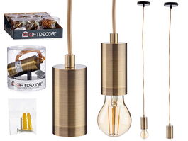 Giftdecor Lampara Colgante Acero Oro 10.5 cm (ancho) x 94 cm (alto) x 10.5 cm (largo) (Set de 12)