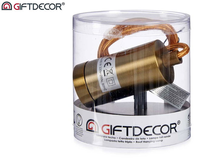 Giftdecor Lampara Colgante Acero Oro 10.5 cm (ancho) x 94 cm (alto) x 10.5 cm (largo) (Set de 12)