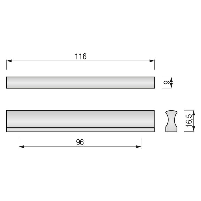 HERRAJES ALK Tirador Aluminio Yokono Acabado Cromo Distancia 96