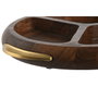 DKD Home Decor Bandeja de Acacia e Inox para Aperitivo Natural y Dorado 35x30,5x4,5 cm