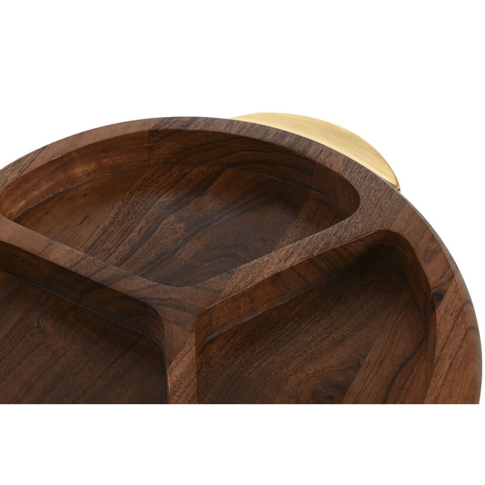 DKD Home Decor Bandeja de Acacia e Inox para Aperitivo Natural y Dorado 35x30,5x4,5 cm DKD Home Decor Bandeja de Acacia e Inox para Aperitivo Natural y Dorado 35x30,5x4,5 cm