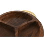 DKD Home Decor Bandeja de Acacia e Inox para Aperitivo Natural y Dorado 35x30,5x4,5 cm