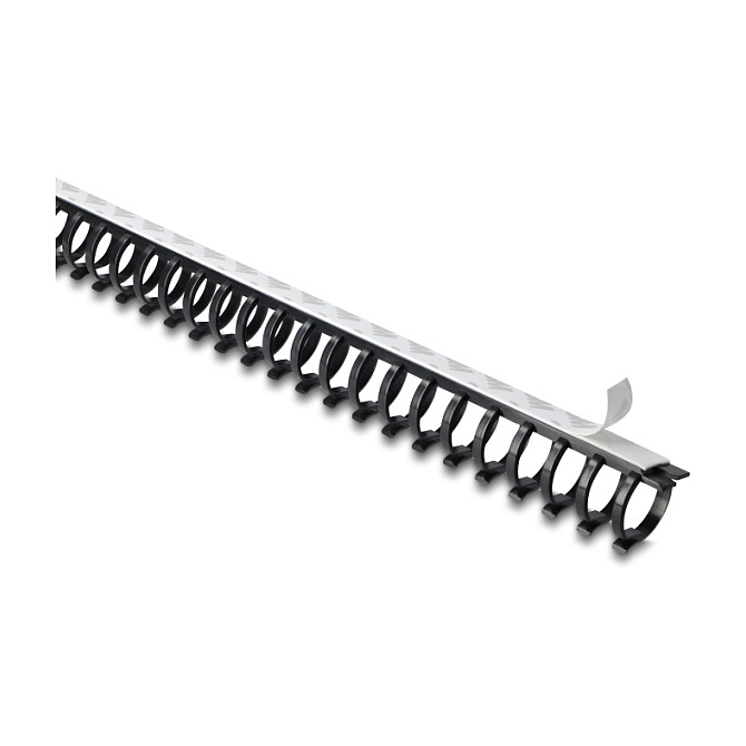 DeLOCK Canaleta flexible autoadhesiva y atornillable 25 x 26 mm - 50 cm, negro