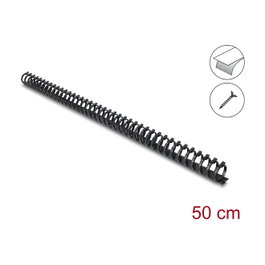 DeLOCK Canaleta flexible autoadhesiva y atornillable 25 x 26 mm - 50 cm, negro