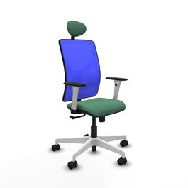 PIQUERAS Y CRESPO Silla de oficina Motilla con mecanismo Sincro, Verde esmeralda y Azul