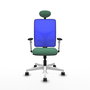 PIQUERAS Y CRESPO Silla de oficina Motilla con mecanismo Sincro, Verde esmeralda y Azul