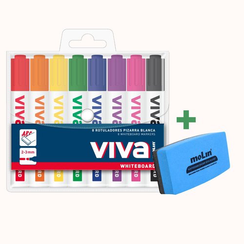 Marcador Pizarra Molin Set De Bolsa De 8 + Borrador Marcador Pizarra Molin Set De Bolsa De 8 + Borrador