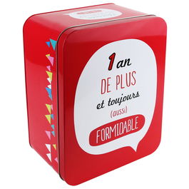 La Boite a Caja de Metal "1 An De Plus" Regalo Original 15x31x24 cm