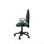 Silla de oficina Algarra con mecanismo Contacto permanente de doble maneta tapizada con Tela color Verde botella. Equipada con Base poliamida negra, Brazos fijos y Ruedas autofrenantes