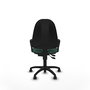 Silla de oficina Algarra con mecanismo Contacto permanente de doble maneta tapizada con Tela color Verde botella. Equipada con Base poliamida negra, Brazos fijos y Ruedas autofrenantes