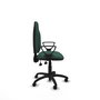 Silla de oficina Algarra con mecanismo Contacto permanente de doble maneta tapizada con Tela color Verde botella. Equipada con Base poliamida negra, Brazos fijos y Ruedas autofrenantes