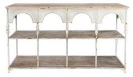 DKD Home Decor Estanteria Neoclasico Blanco Natural Metal 159 x 36.5 x 91 cm 2 Estantes