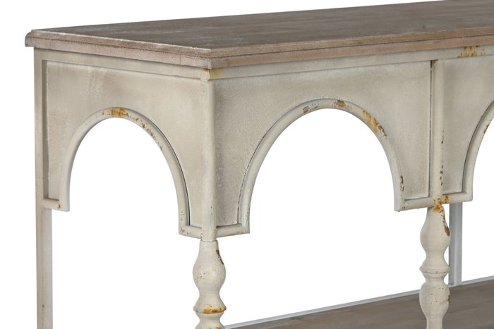 DKD Home Decor Estanteria Neoclasico Blanco Natural Metal 159 x 36.5 x 91 cm 2 Estantes