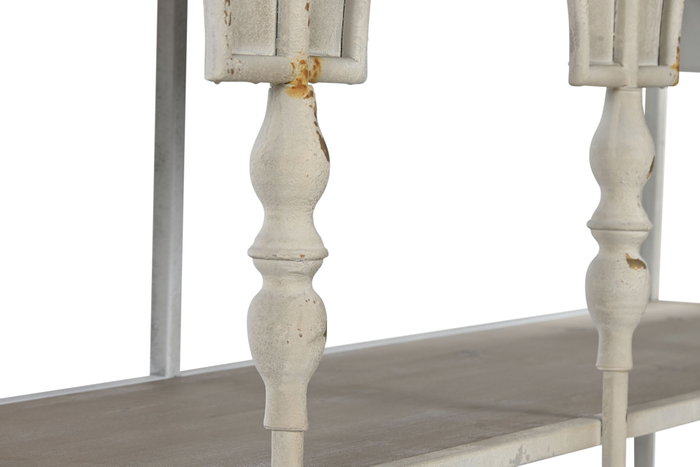 DKD Home Decor Estanteria Neoclasico Blanco Natural Metal 159 x 36.5 x 91 cm 2 Estantes