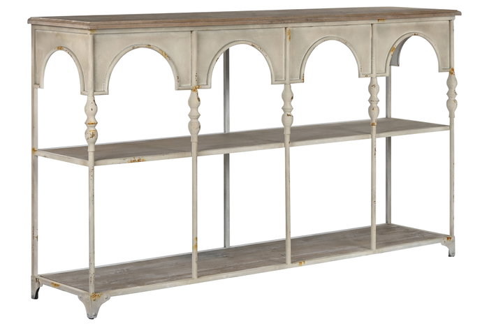 DKD Home Decor Estanteria Neoclasico Blanco Natural Metal 159 x 36.5 x 91 cm 2 Estantes