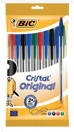 Bic Bolígrafo Original Colores Surtidos Azul, Rojo, Verde Y Negro Pack 10 Ud