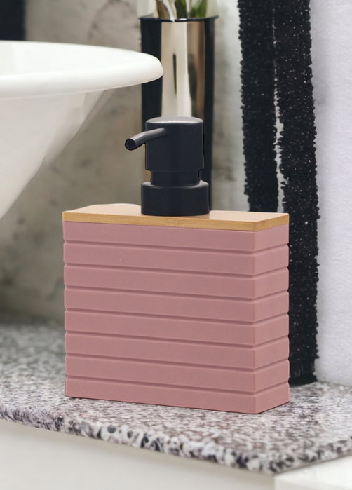 Mijölnir SBN0043 Dispensador de Jabón de Poliresina Rosa para Baño y Cocina