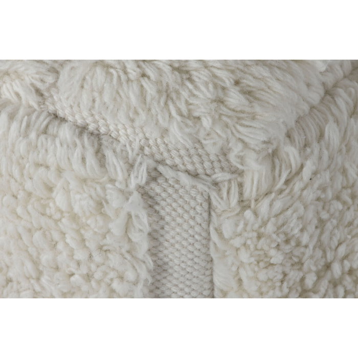 DKD Home Decor Reposapiés Lana Algodón 45x45x45 Relieve Crudo