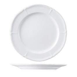 LANGENTHAL Plato Llano Barroco 28 cm, Vajilla de Diseño Grabado, Blanco, No Apto Lavavajillas (Set de 6)