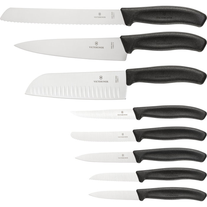 Victorinox Classic Knife Block 8 pcs. de 8 piezas con bloque de madera de haya Victorinox Classic Knife Block 8 pcs. de 8 piezas con bloque de madera de haya