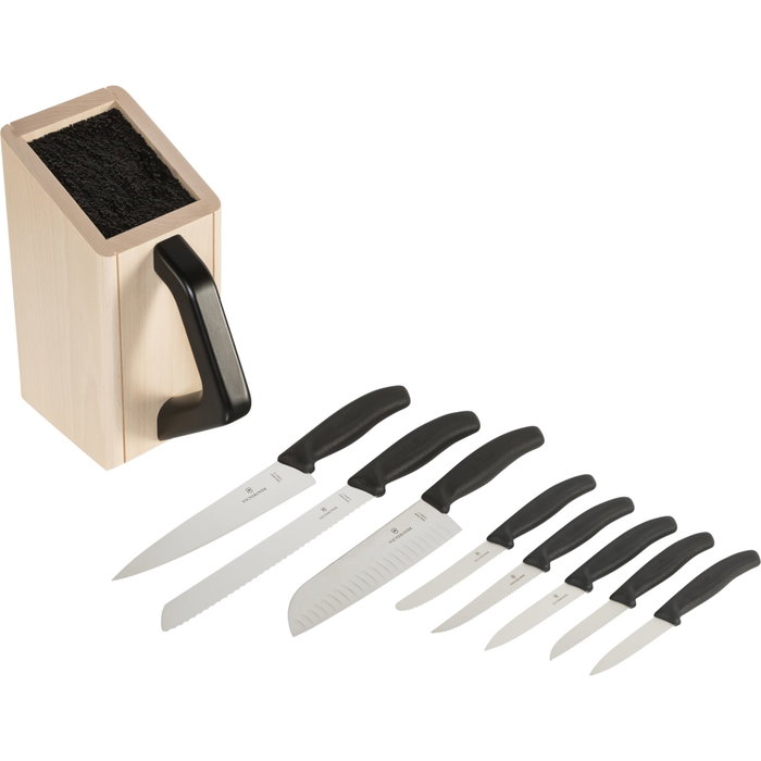 Victorinox Classic Knife Block 8 pcs. de 8 piezas con bloque de madera de haya Victorinox Classic Knife Block 8 pcs. de 8 piezas con bloque de madera de haya