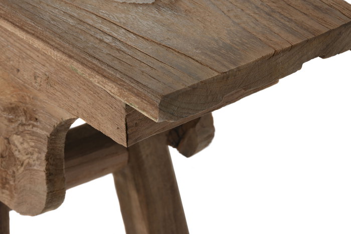 DKD Home Decor Descalzadora de Teca Reciclada 140x18x50 Natural