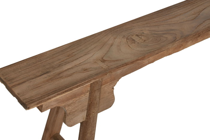 DKD Home Decor Descalzadora de Teca Reciclada 140x18x50 Natural