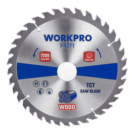 Workpro - Disco de Sierra Circular TCT Profi para Madera y MDF, Ø165 x 20 mm, 48 Dientes, Carburo de Tungsteno, Máx. 8100 RPM