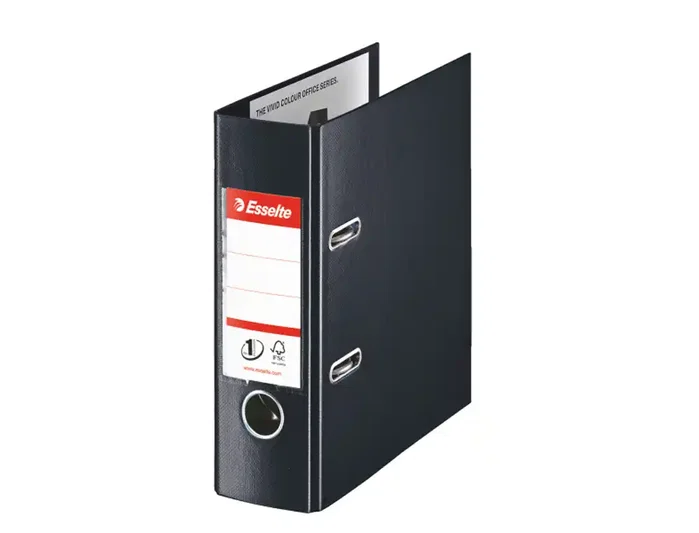 Esselte Archivador de palanca de plástico con rado A5 75mm negro Esselte Archivador de palanca de plástico con rado A5 75mm negro