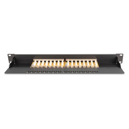 DIGITUS Patchpanel 1HE 16-Port Cat6 IEEE 802.3af IEEE 802.3at RJ-45 Oro 26/22 30 N Montaje en Bastidor Negro