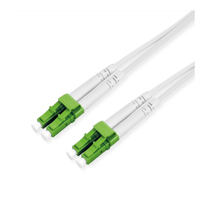 ROLINE Cable Fibra Óptica LWL Duplex, 9/125 um OS2 Monomodo, LC-APC/LC-APC, Blindado Acero, LSZH, Blanco, 5 m, Referencia 21158633